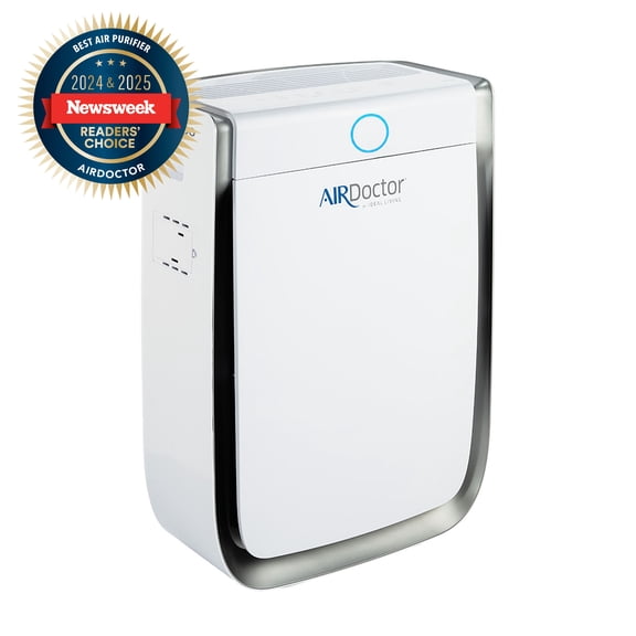 AirDoctor promotional product image; exact model unconfirmed. Embedded Newsweek award claim is marketing, not independently verified.