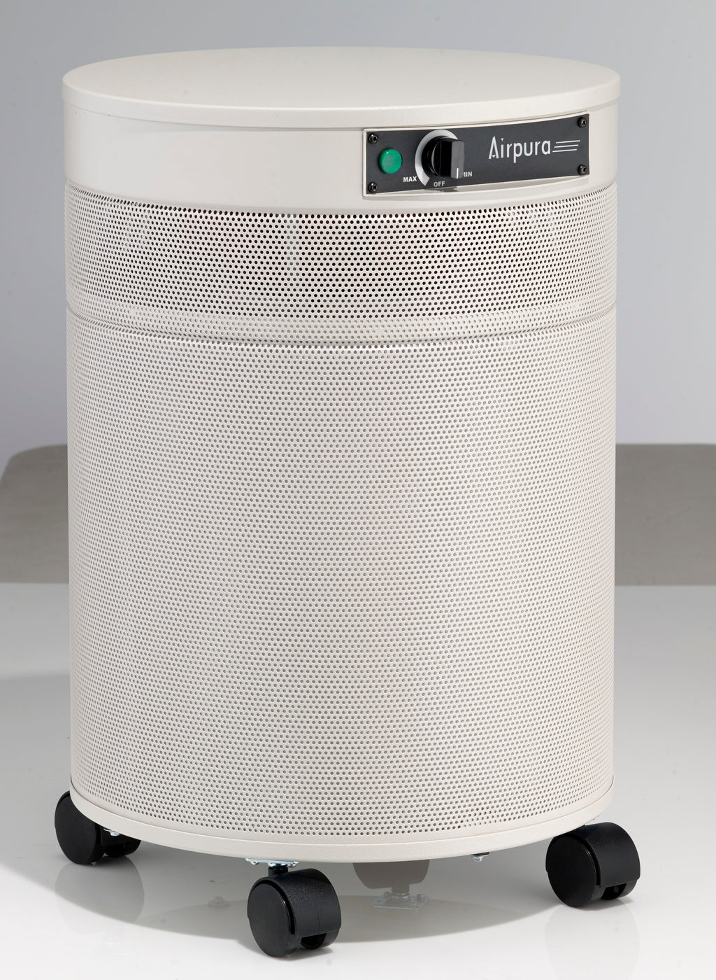 Airpura-branded purifier on reflective surface; exact model unconfirmed.